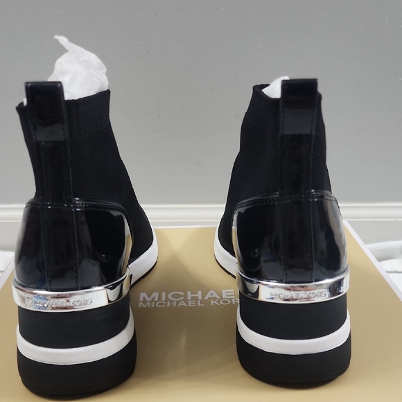 Michael Kors Skyler Black and Silver Women's Sneakers - Picture 3 of 5